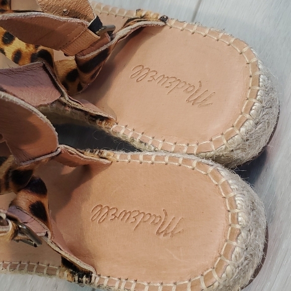 NEW Madewell The Malia Espadrille Leopard Calf Hair Sandals shoes sz 10M - Picture 10 of 16